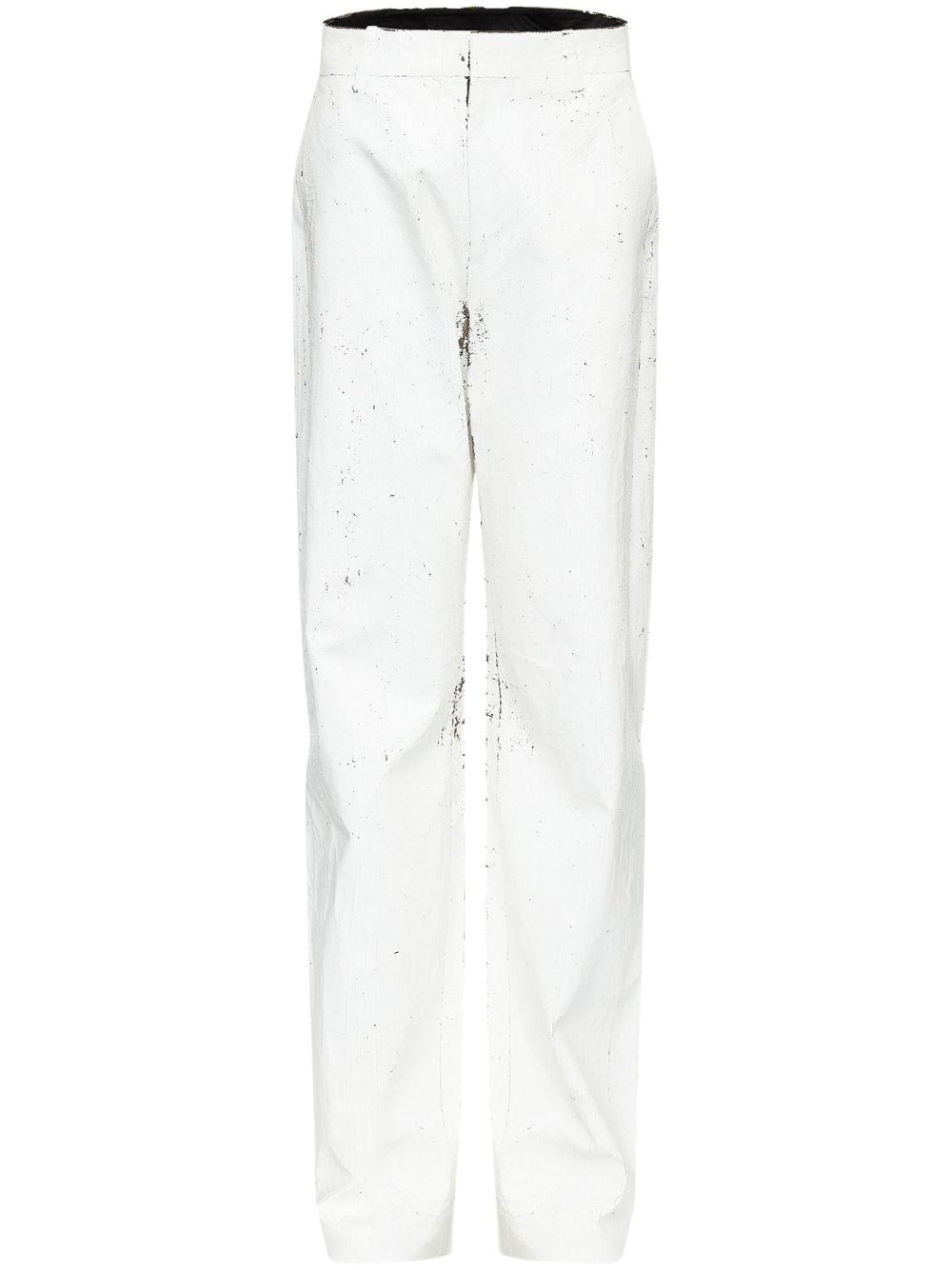 mm6 maison margiela trousers white polyester cotton - women