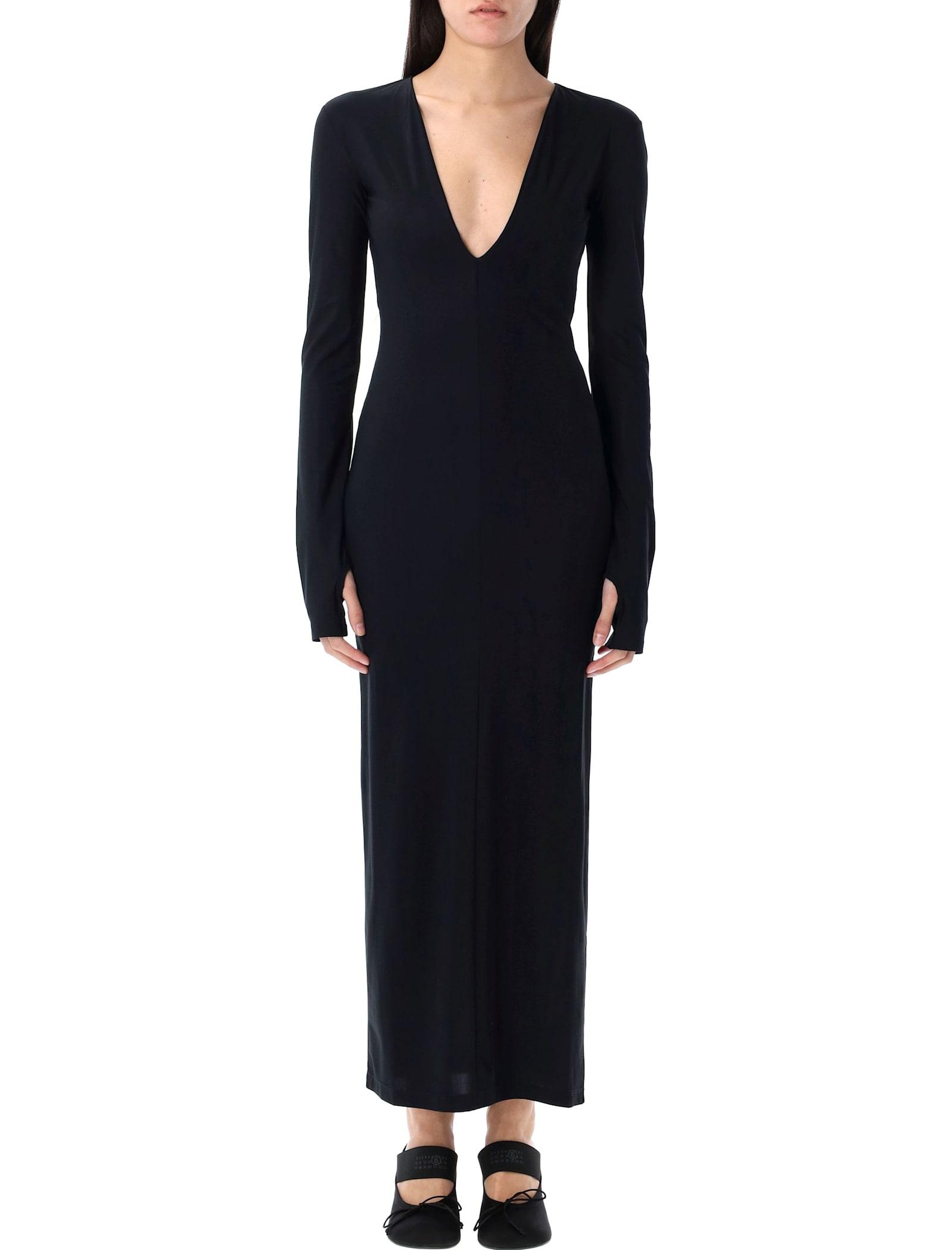 mm6 maison margiela v-neck long dress