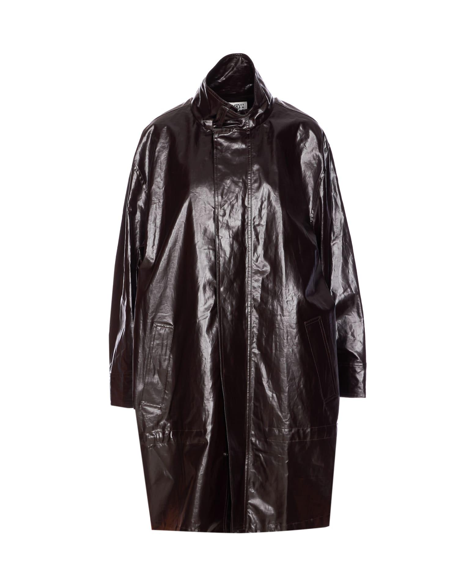 mm6 maison margiela vinyl coat