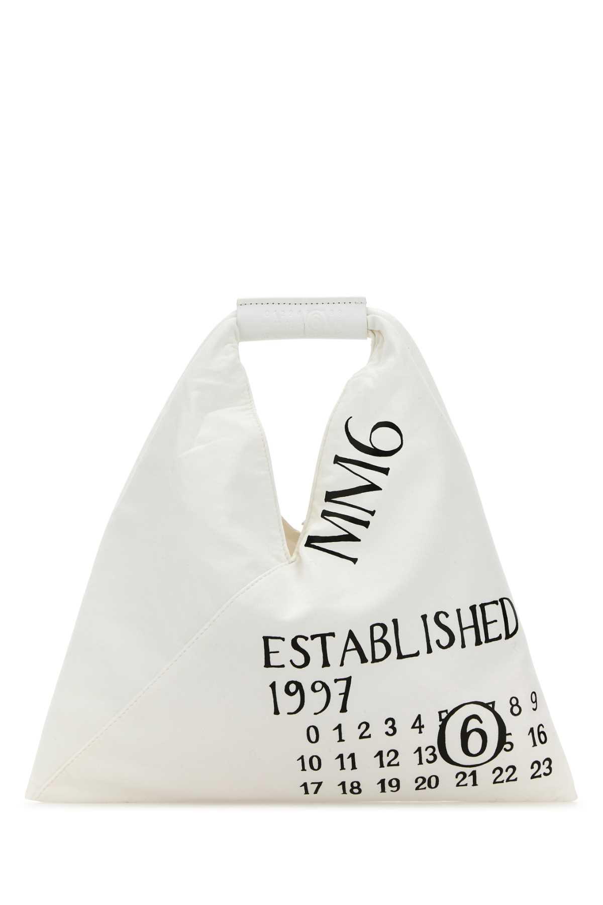 mm6 maison margiela white fabric mini japanese handbag