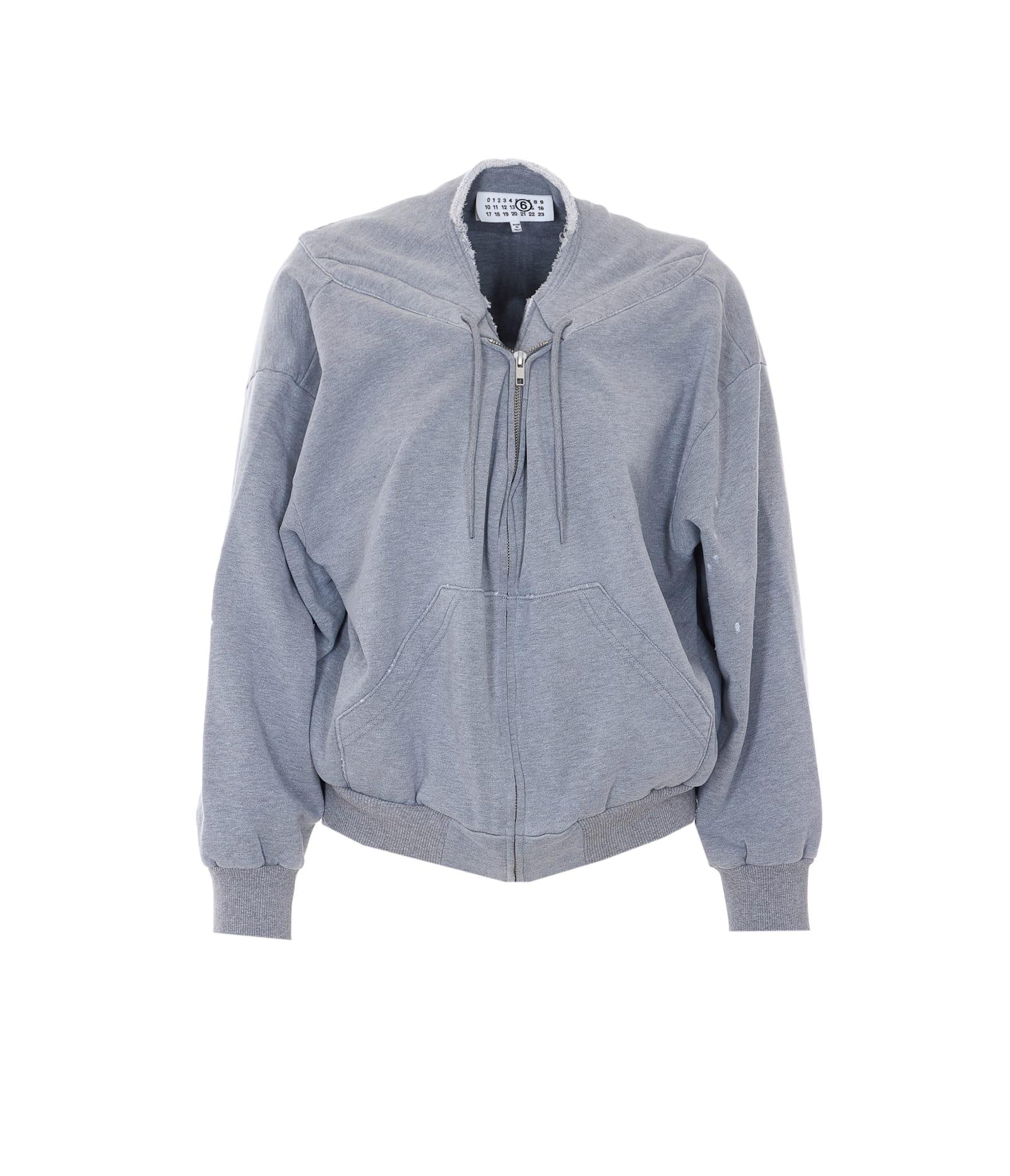 mm6 maison margiela zip up sweatshirt