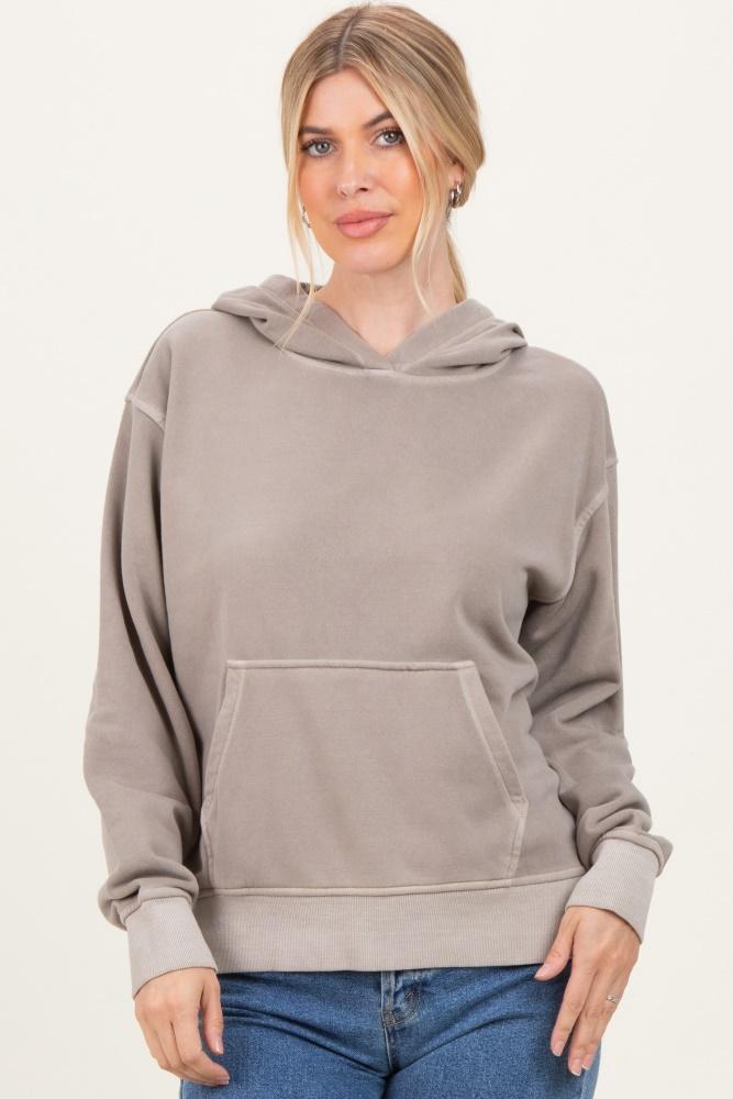 mocha soft fleece pocket hoodie