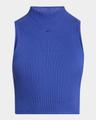 mock-neck light rib crop top
