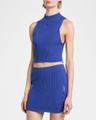mock-neck light rib crop top