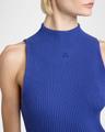 mock-neck light rib crop top