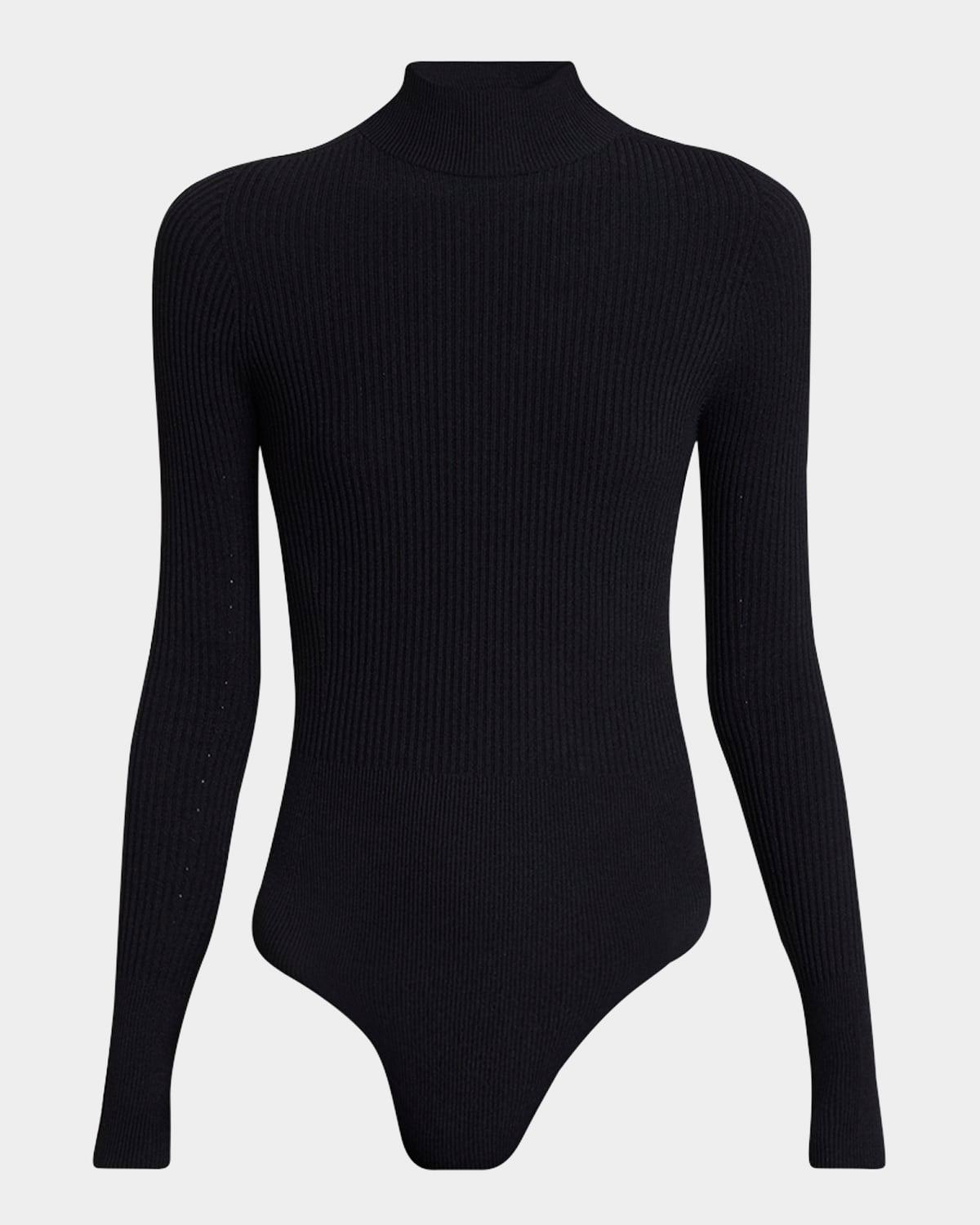 mock-neck long sleeve bodysuit