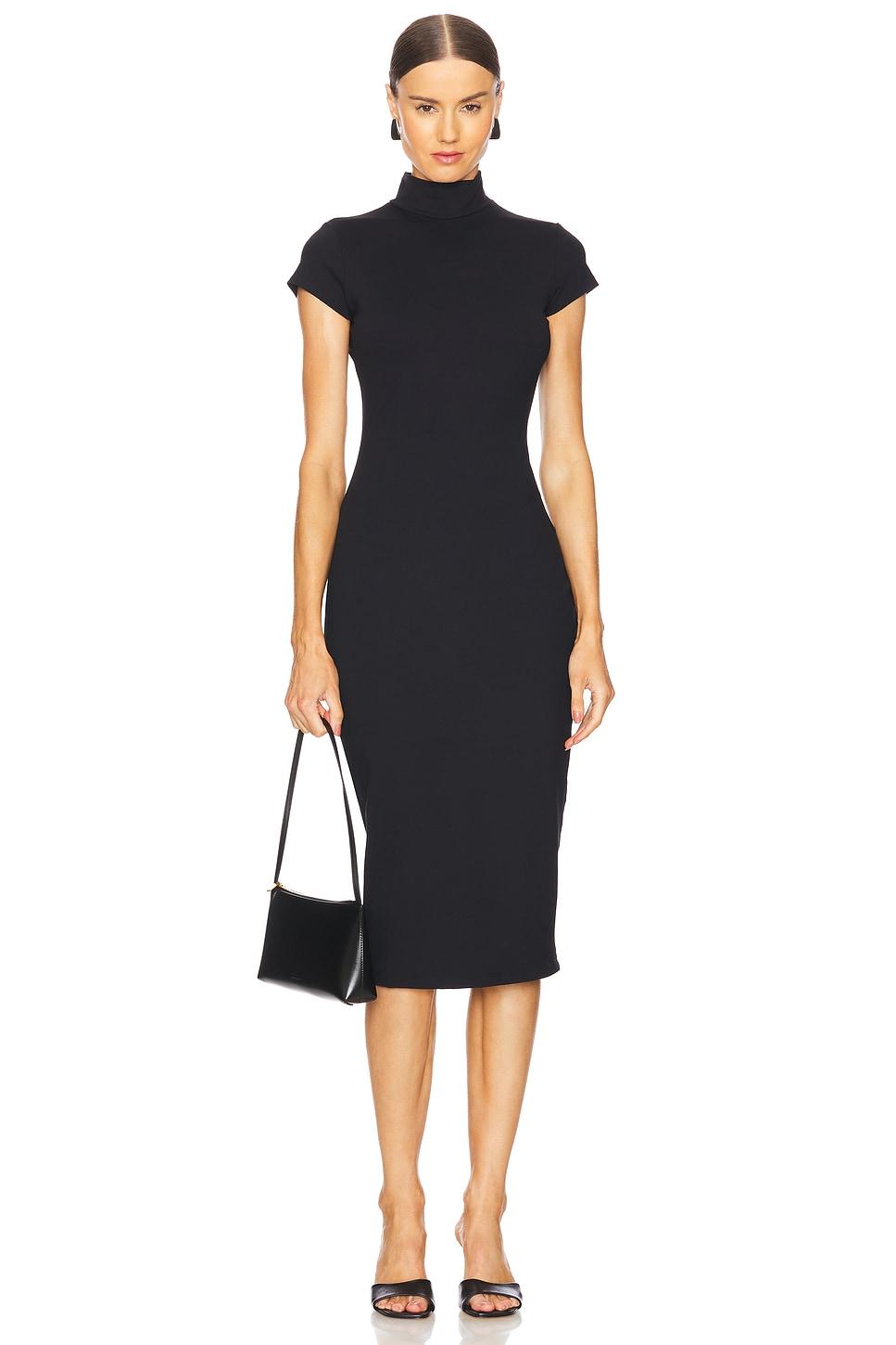 mock neck short sleeve dress