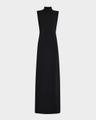mock-neck sleeveless stretch viscose cady gown