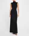 mock-neck sleeveless stretch viscose cady gown