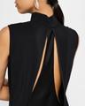 mock-neck sleeveless stretch viscose cady gown