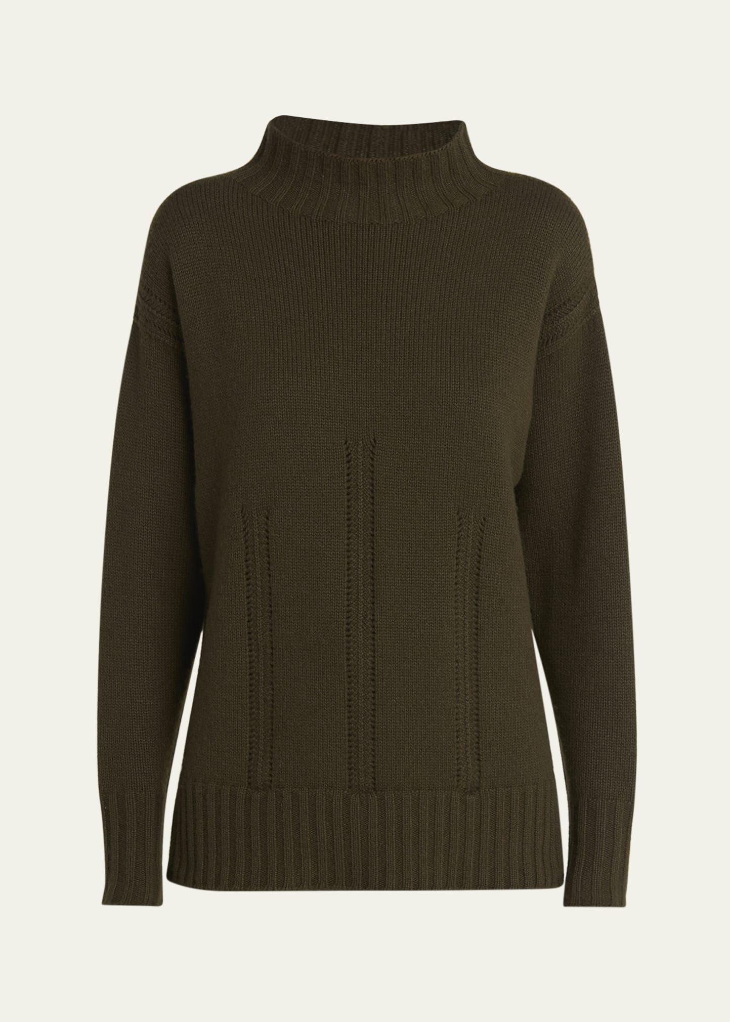mock-neck wool-cotton sweater
