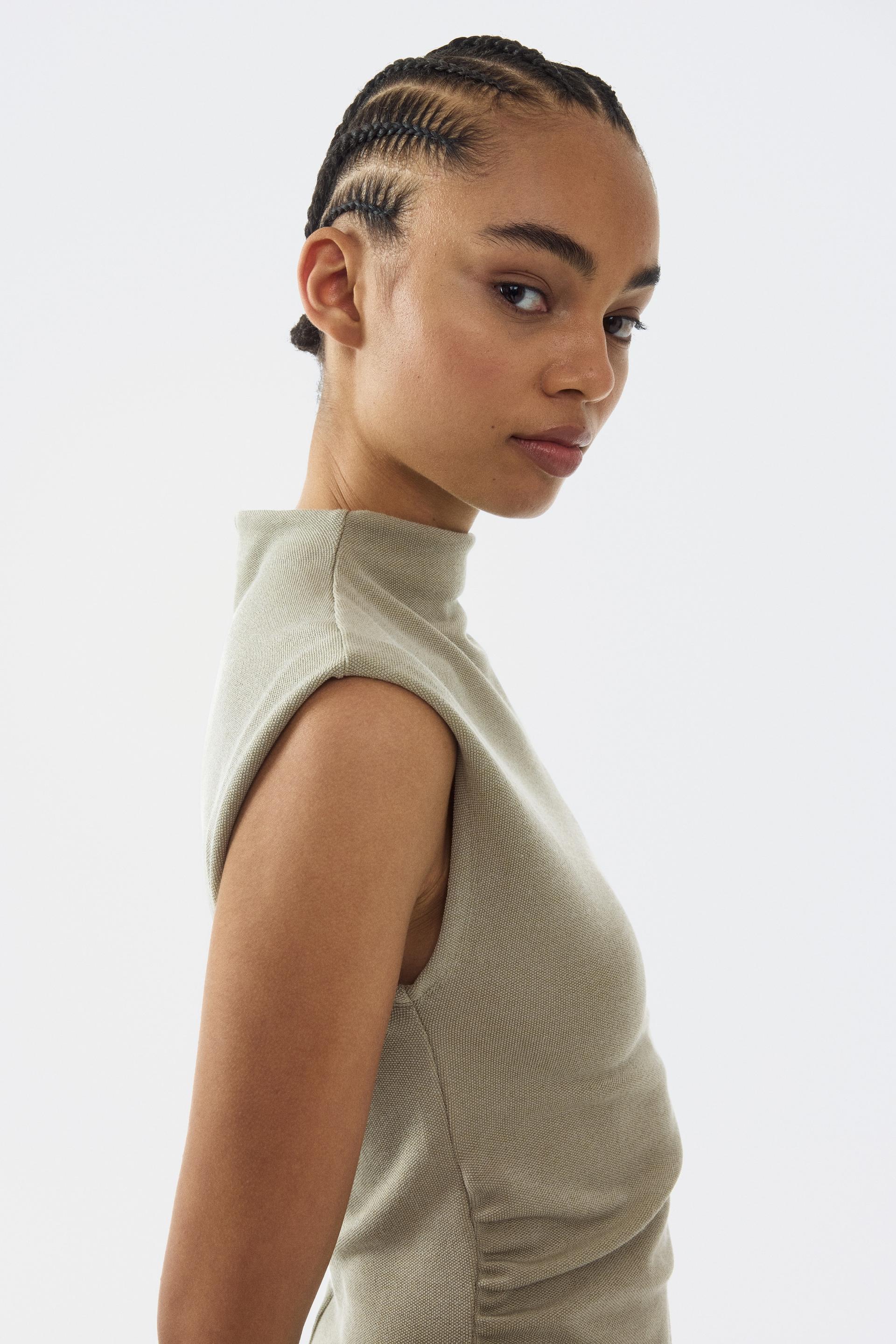 mock turtleneck jersey top