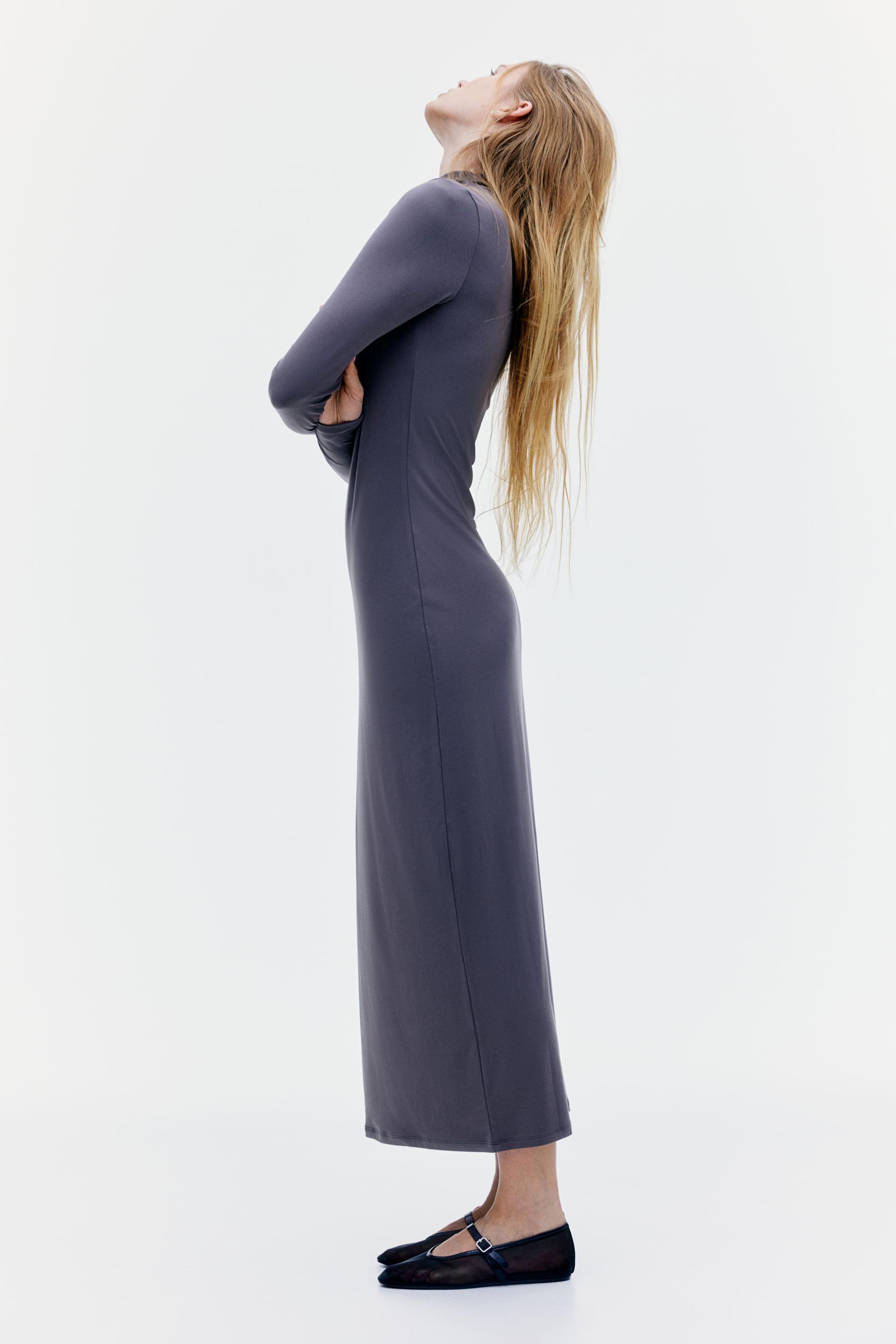 mock turtleneck maxi dress