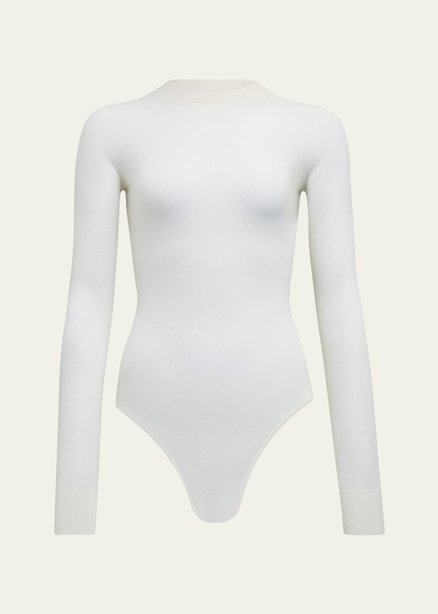 mockneck long sleeve cashmere bodysuit