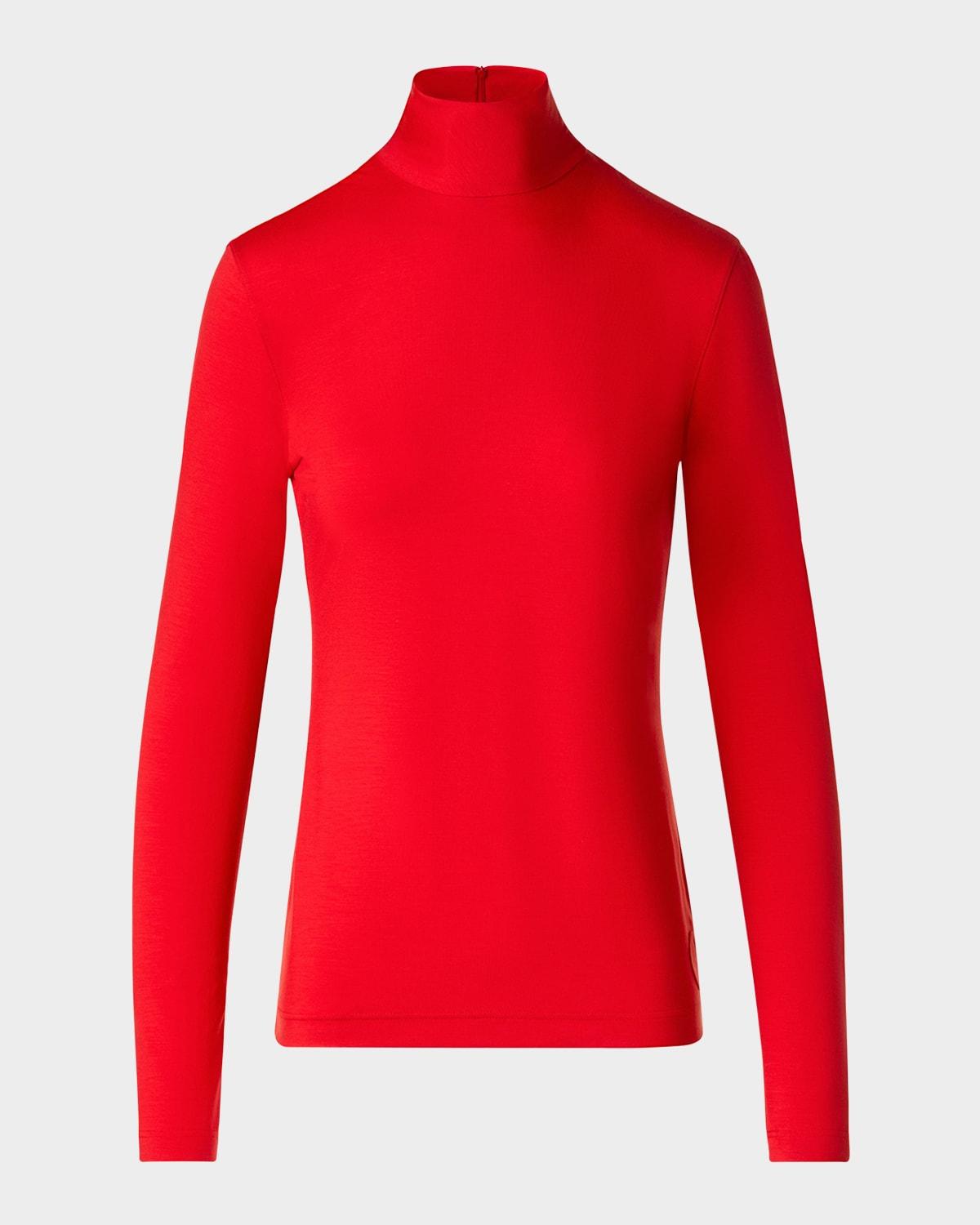 modal jersey mock-neck shirt