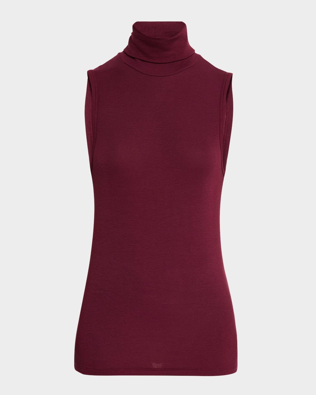 modal rib sleeveless turtleneck top