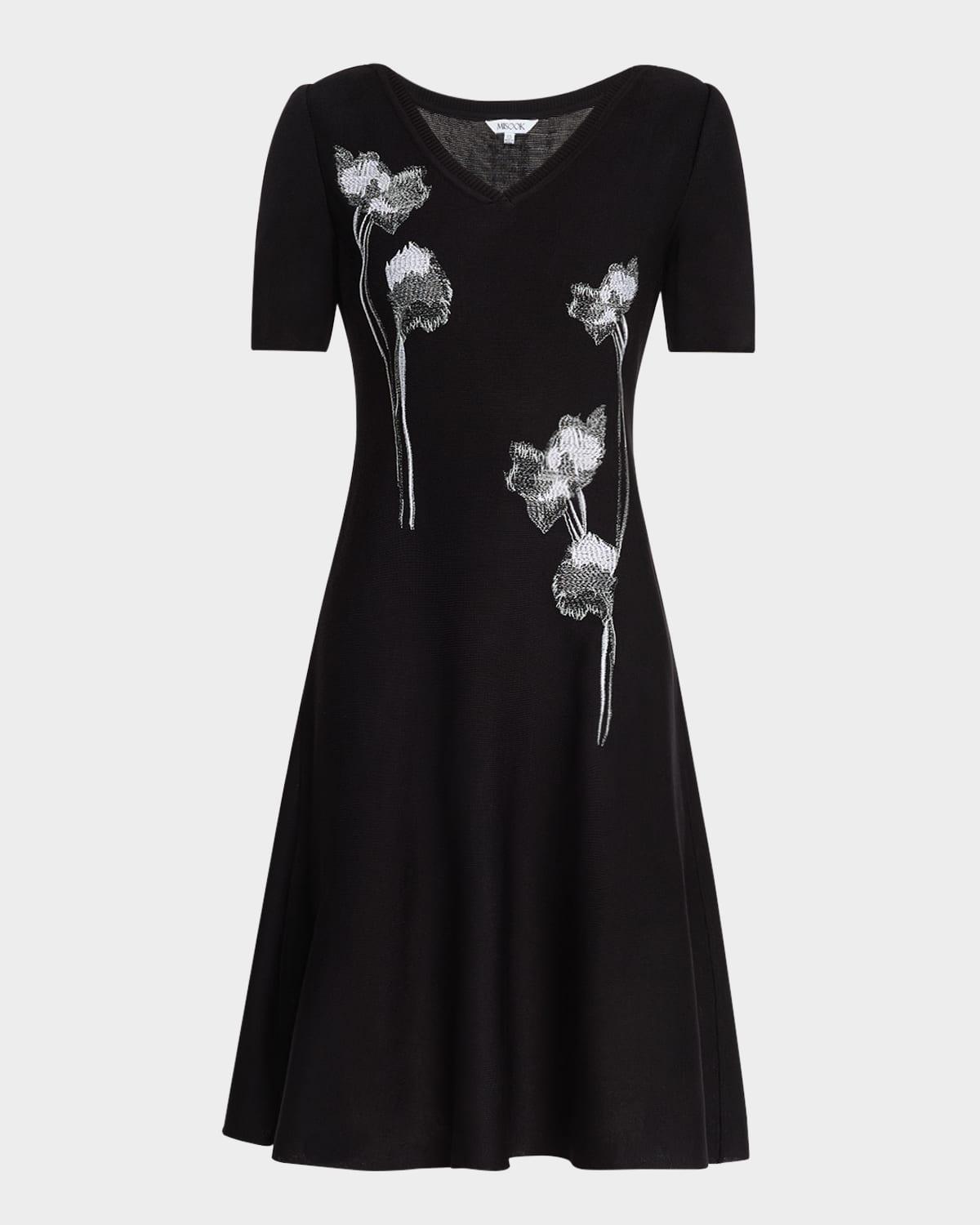 modern-fit embroidered knit dress
