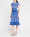 modern-fit melange tweed knit midi dress