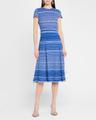 modern-fit melange tweed knit midi dress