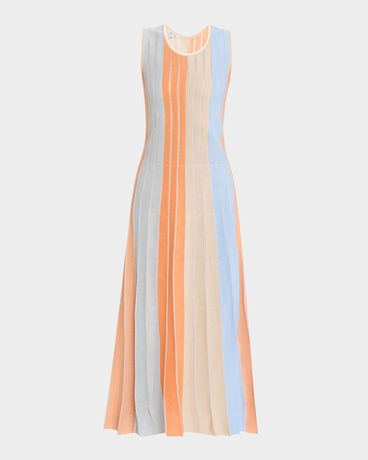 modern fit striped knit maxi dress