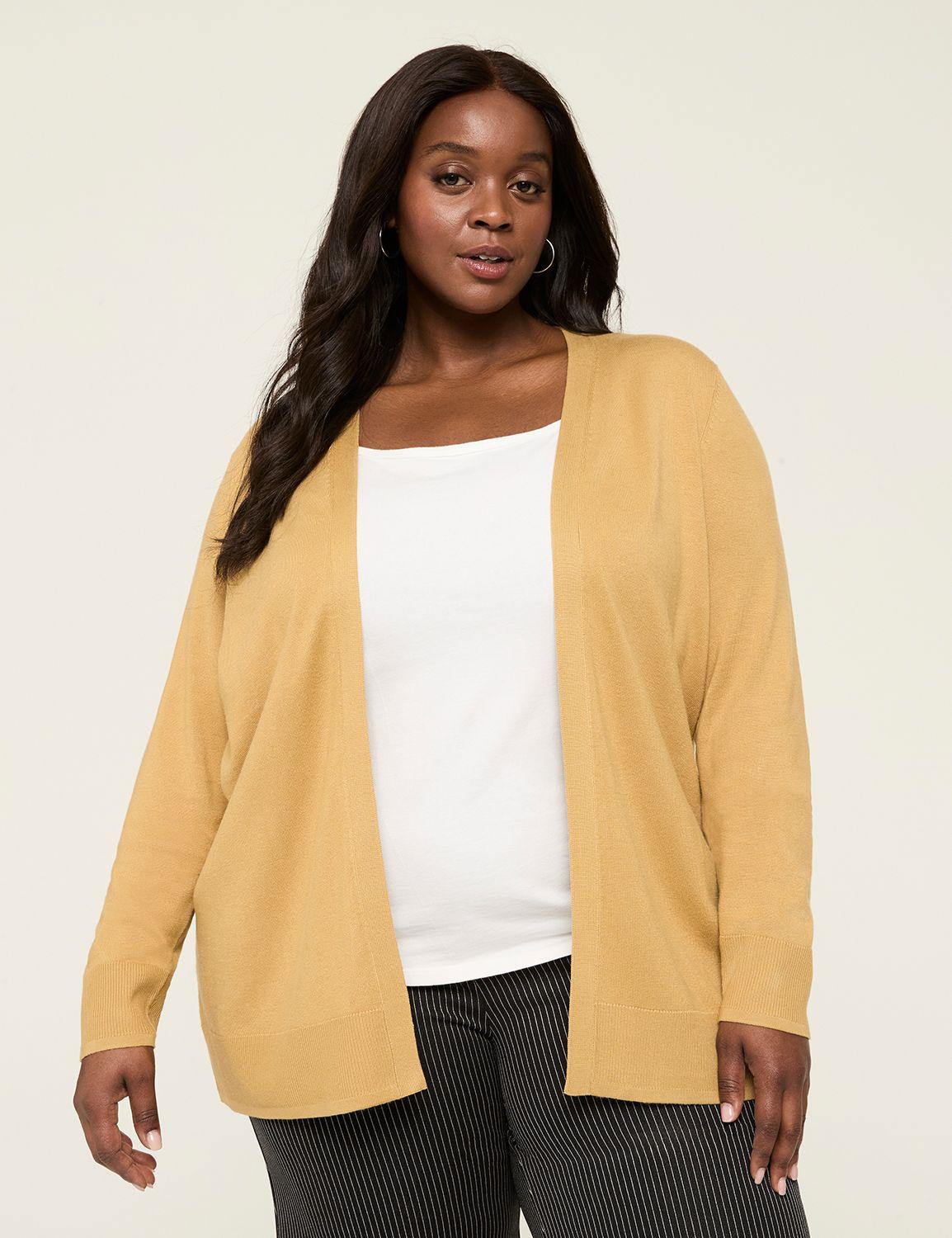 modern long-sleeve open-front cardigan