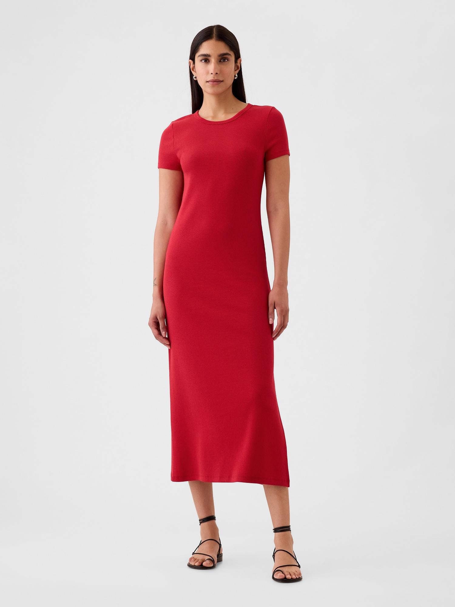 modern rib maxi t-shirt dress