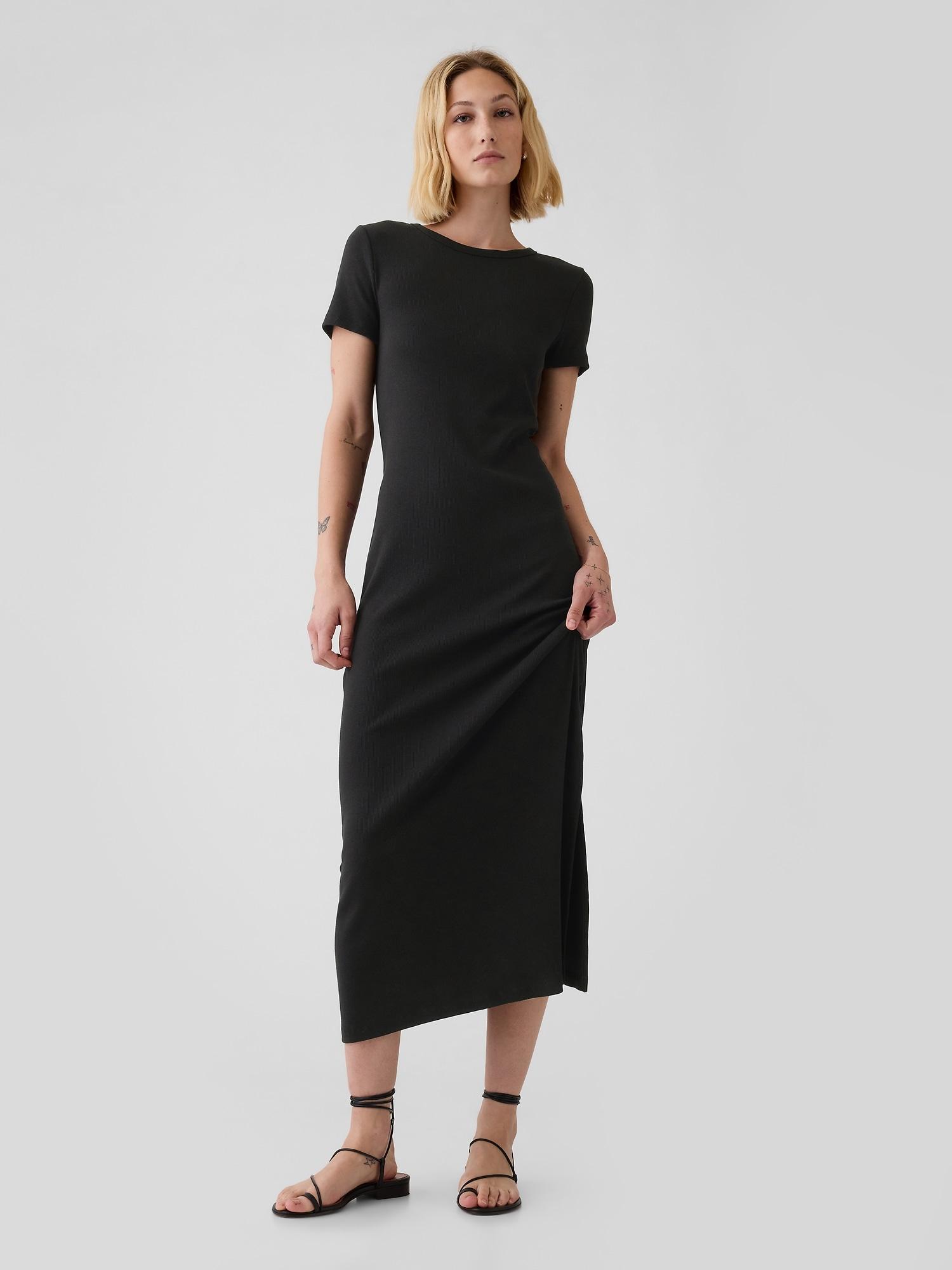 modern rib maxi t-shirt dress