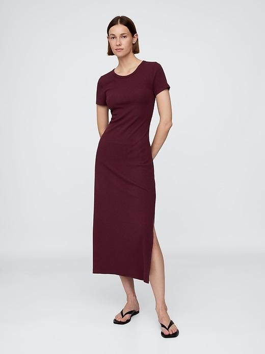modern rib maxi t-shirt dress