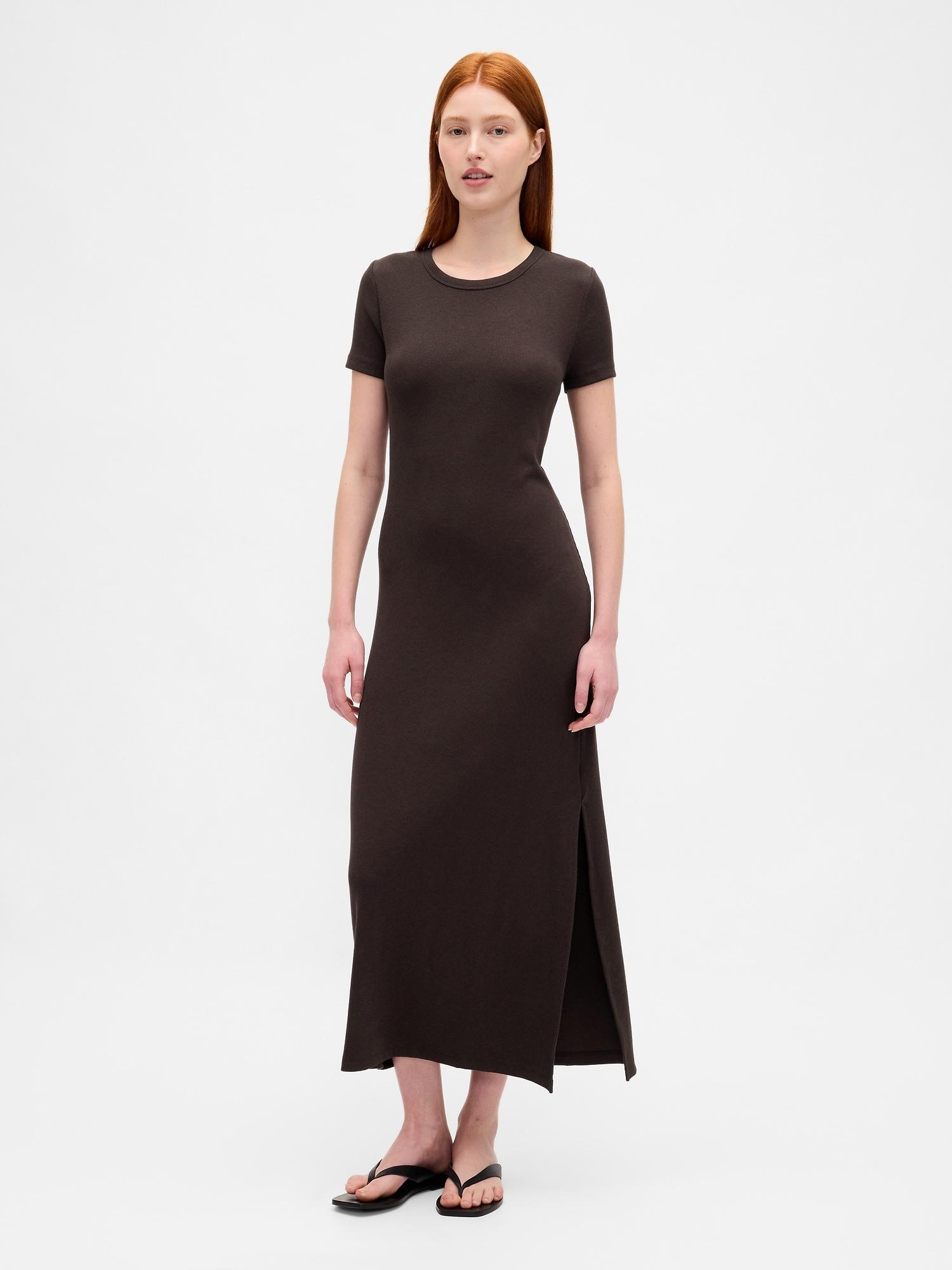 modern rib maxi t-shirt dress
