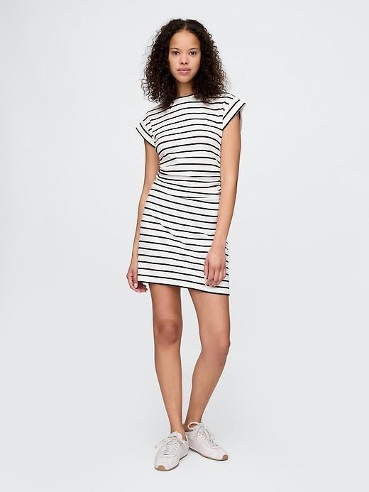 modern rib ruched mini dress