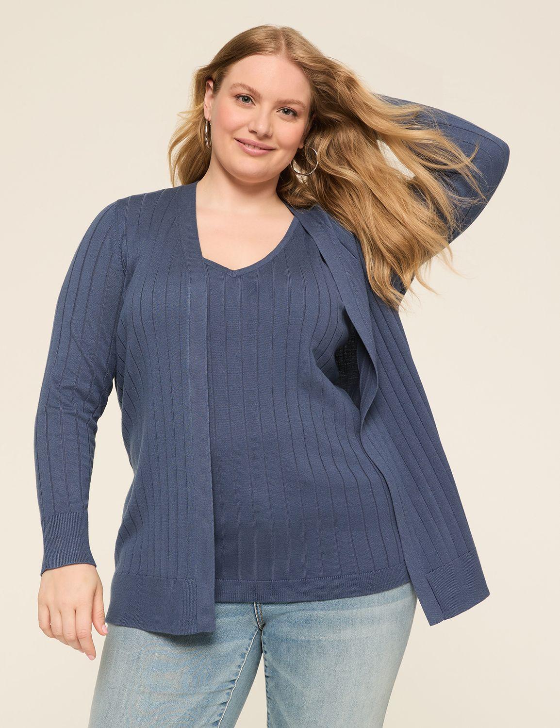 modern ribbed long-sleeve open-front cardigan