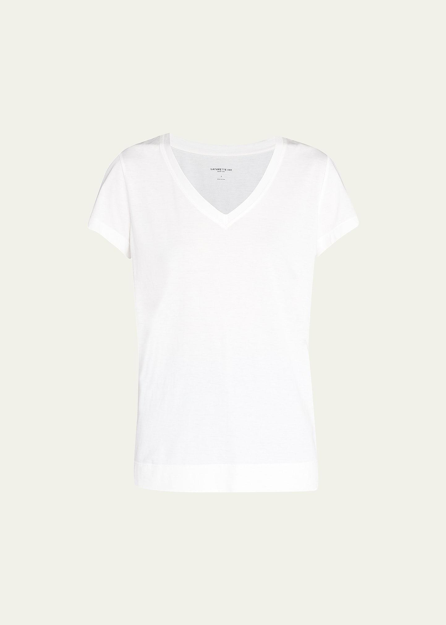modern v-neck short-sleeve cotton jersey tee