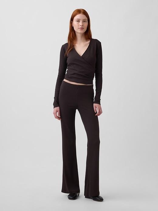 modern wide rib flare pants