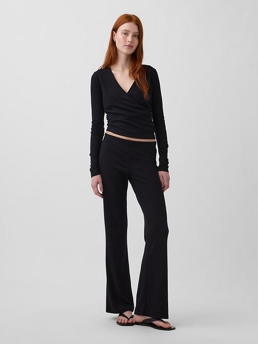 modern wide rib flare pants