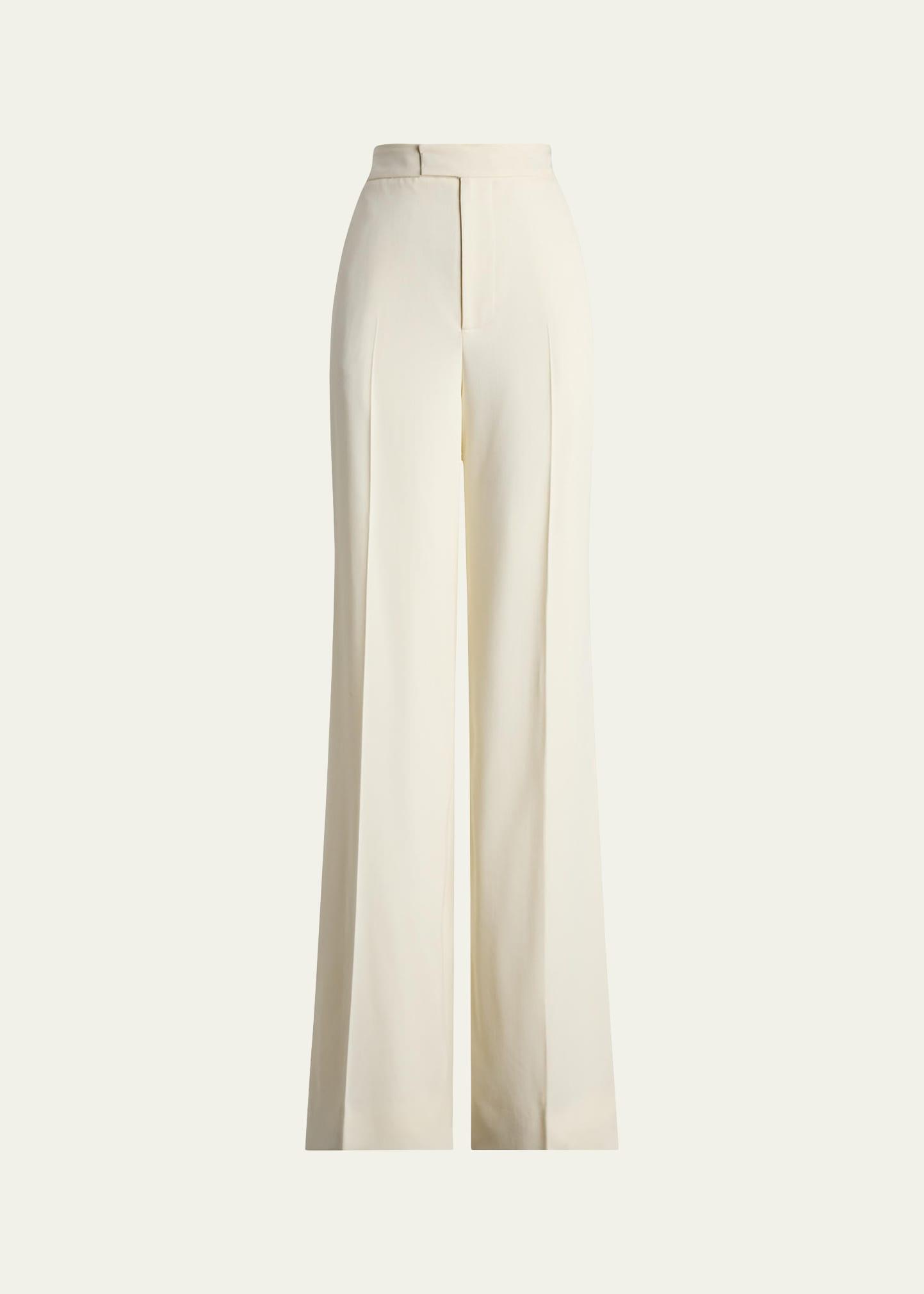 modern wool wide-leg trousers