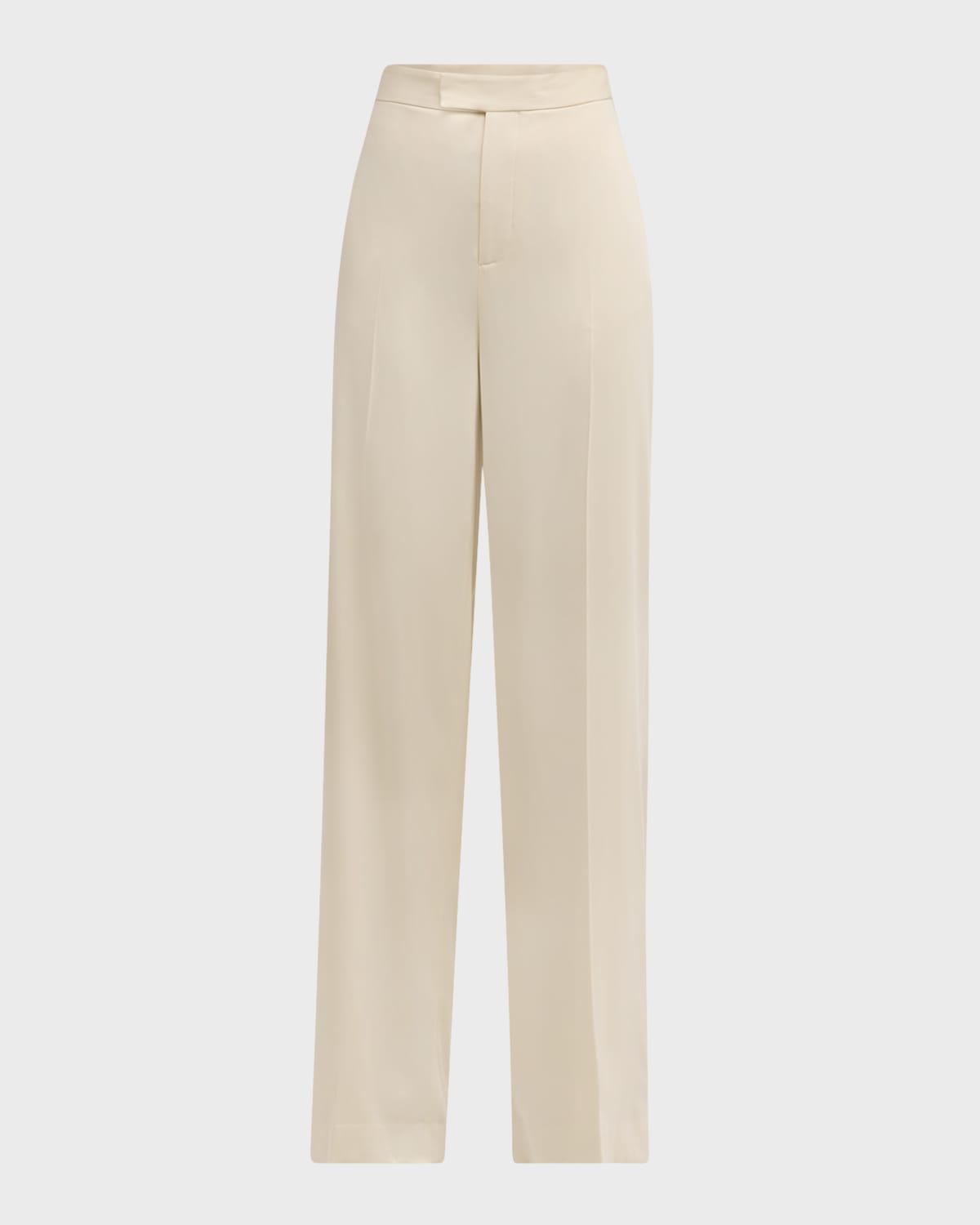 modern wool wide-leg trousers