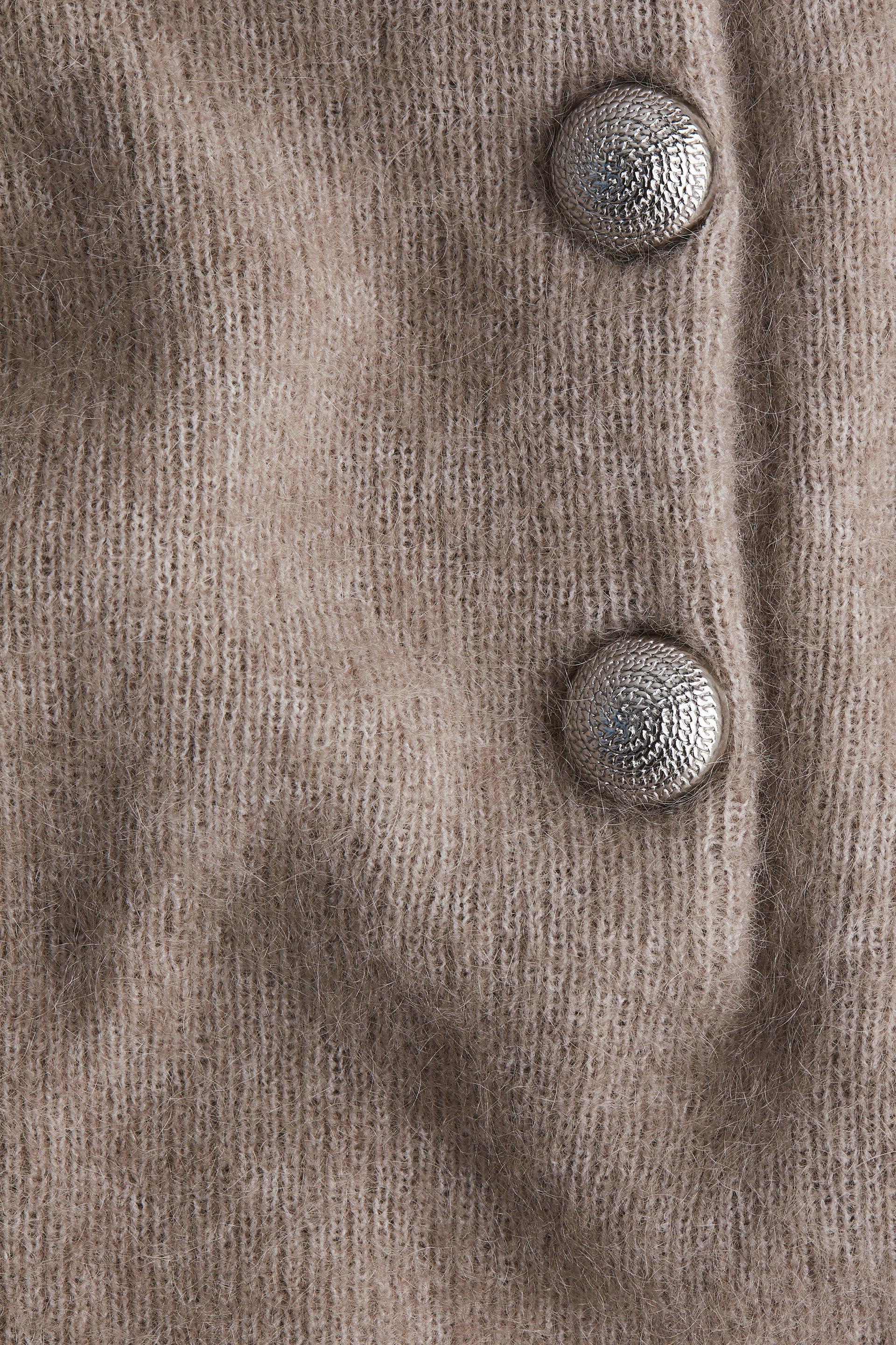 mohair-blend top with button details