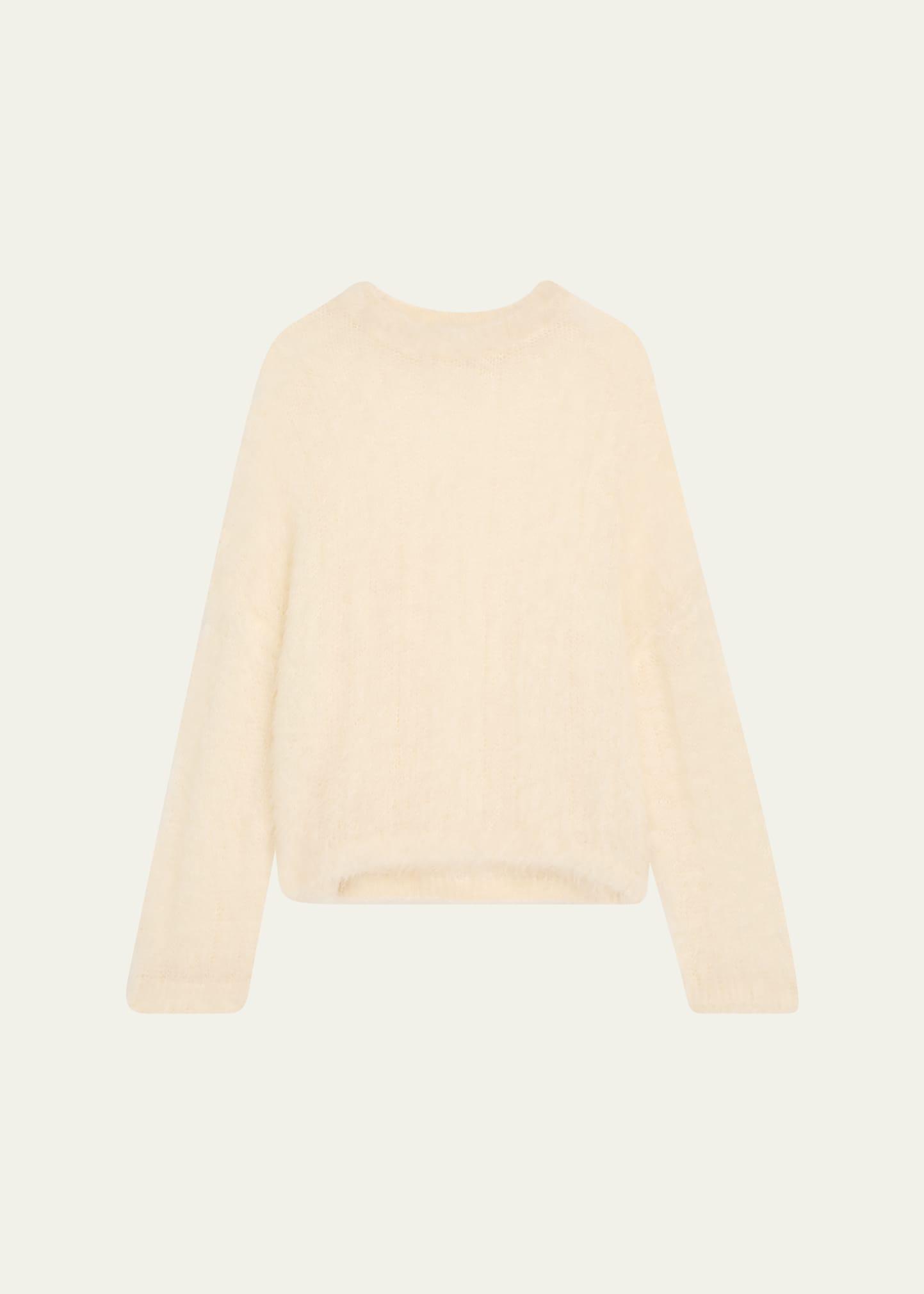 mohair cozy candy floss knit crewneck sweater
