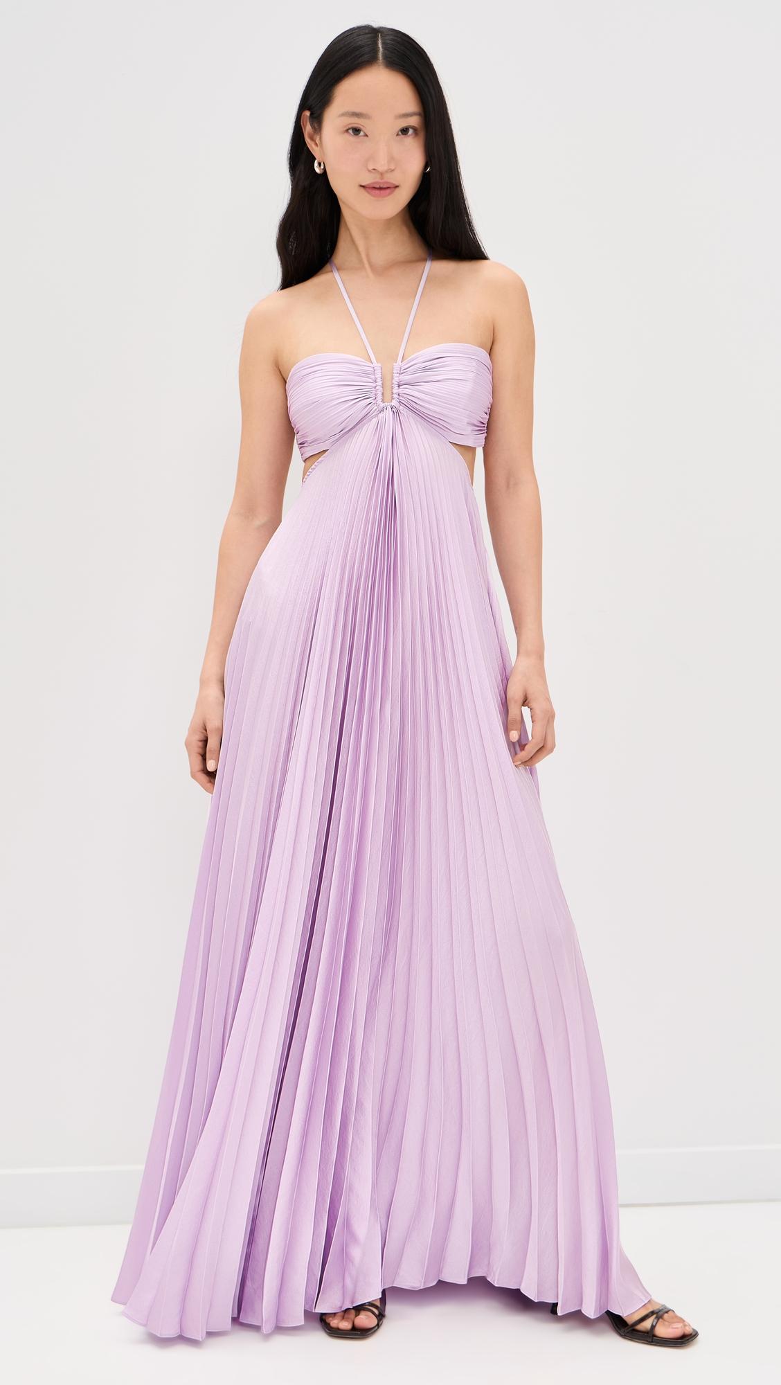 moira pleated maxi dress