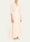 molly applique seersucker maxi shirtdress