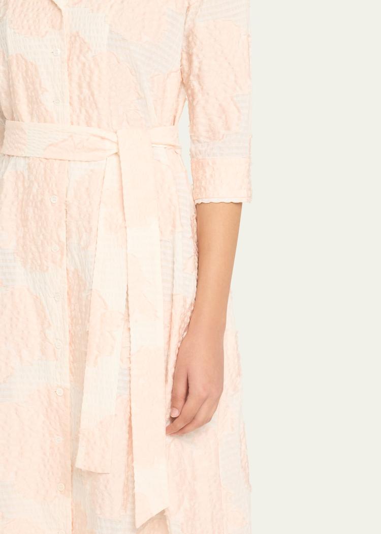 molly applique seersucker maxi shirtdress