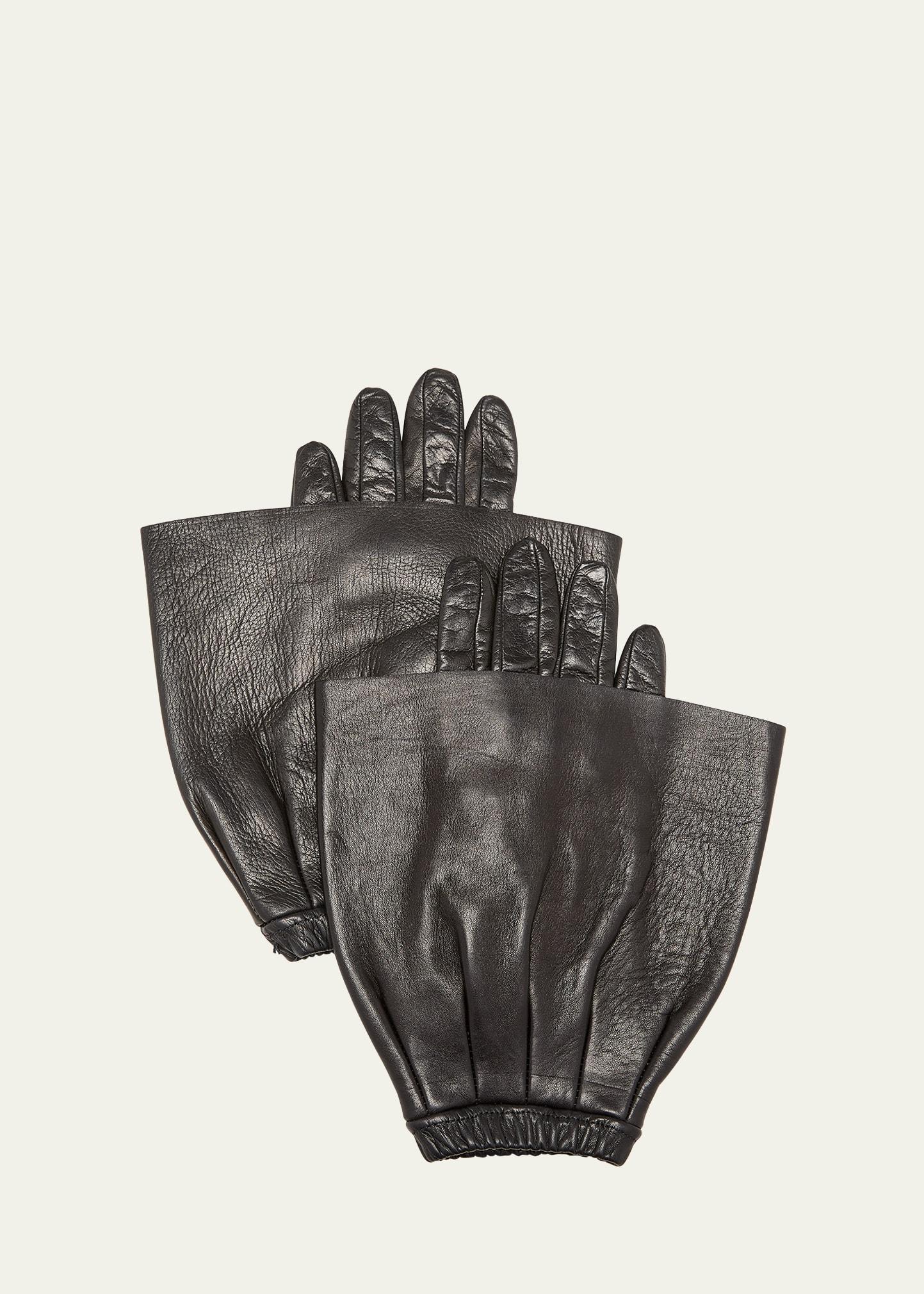 molly leather gloves with flared cuffs