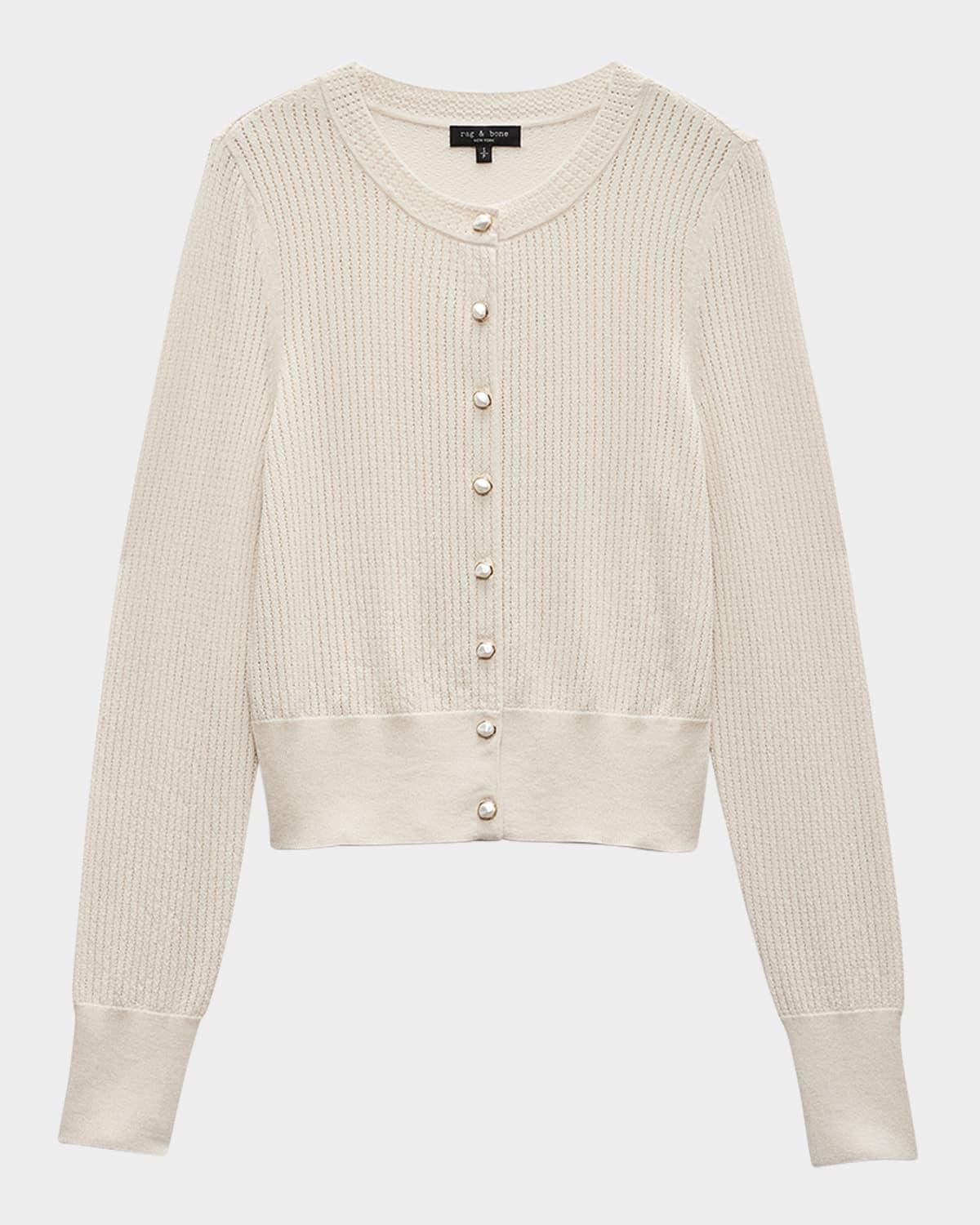 molly pointelle knit cardigan