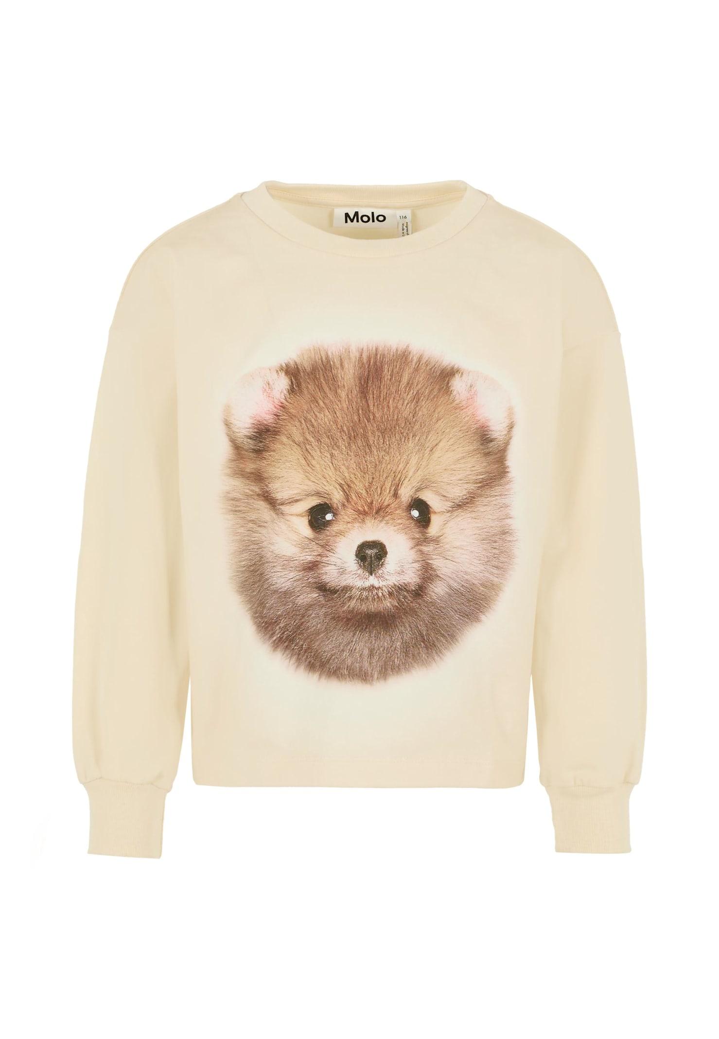 molo beige t-shirt for girl with dog