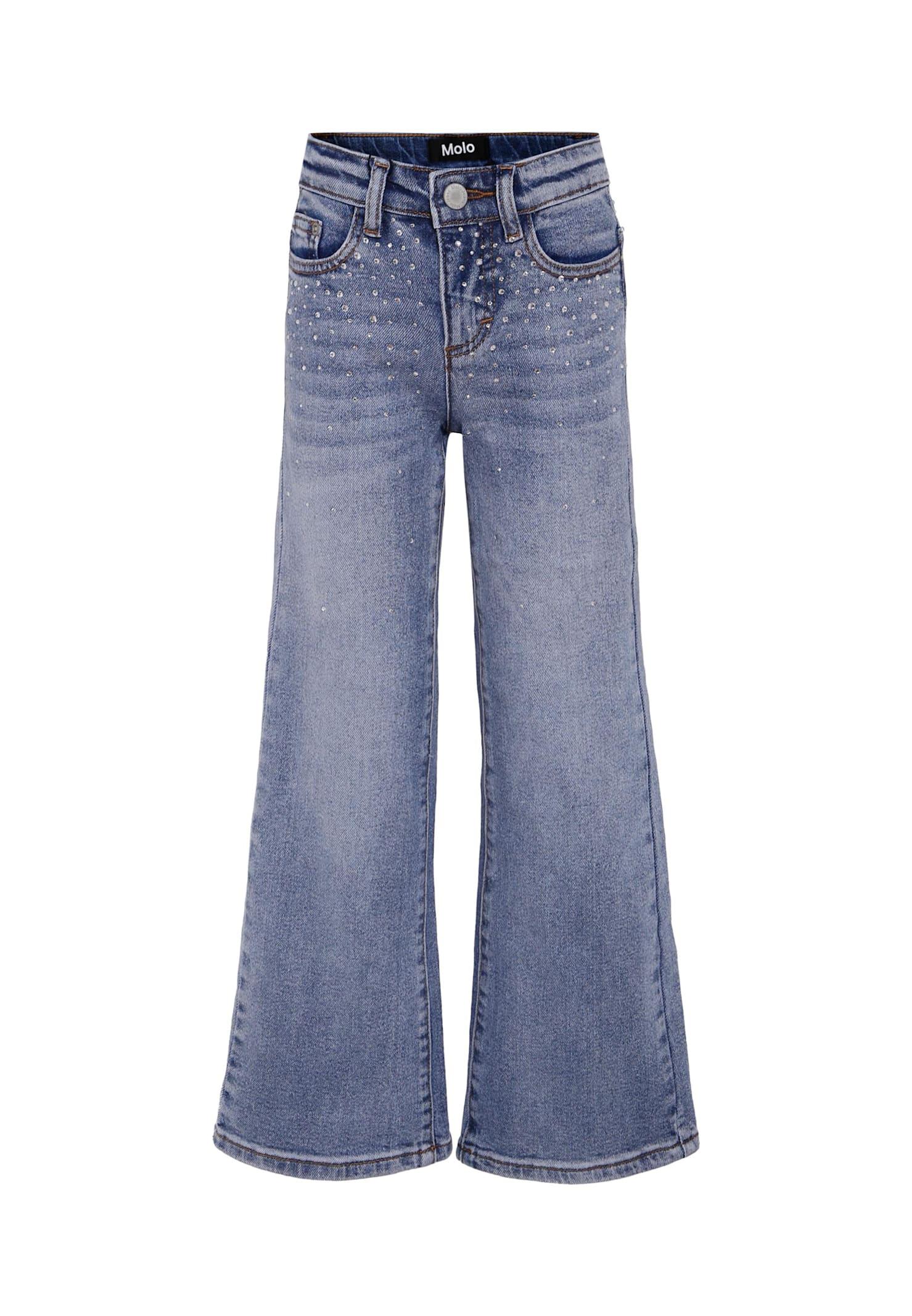 molo denim jeans for girl with hinestones