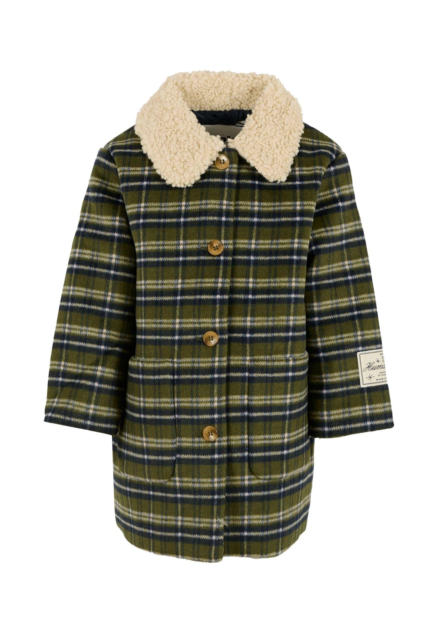 molo green coat for girl with patch