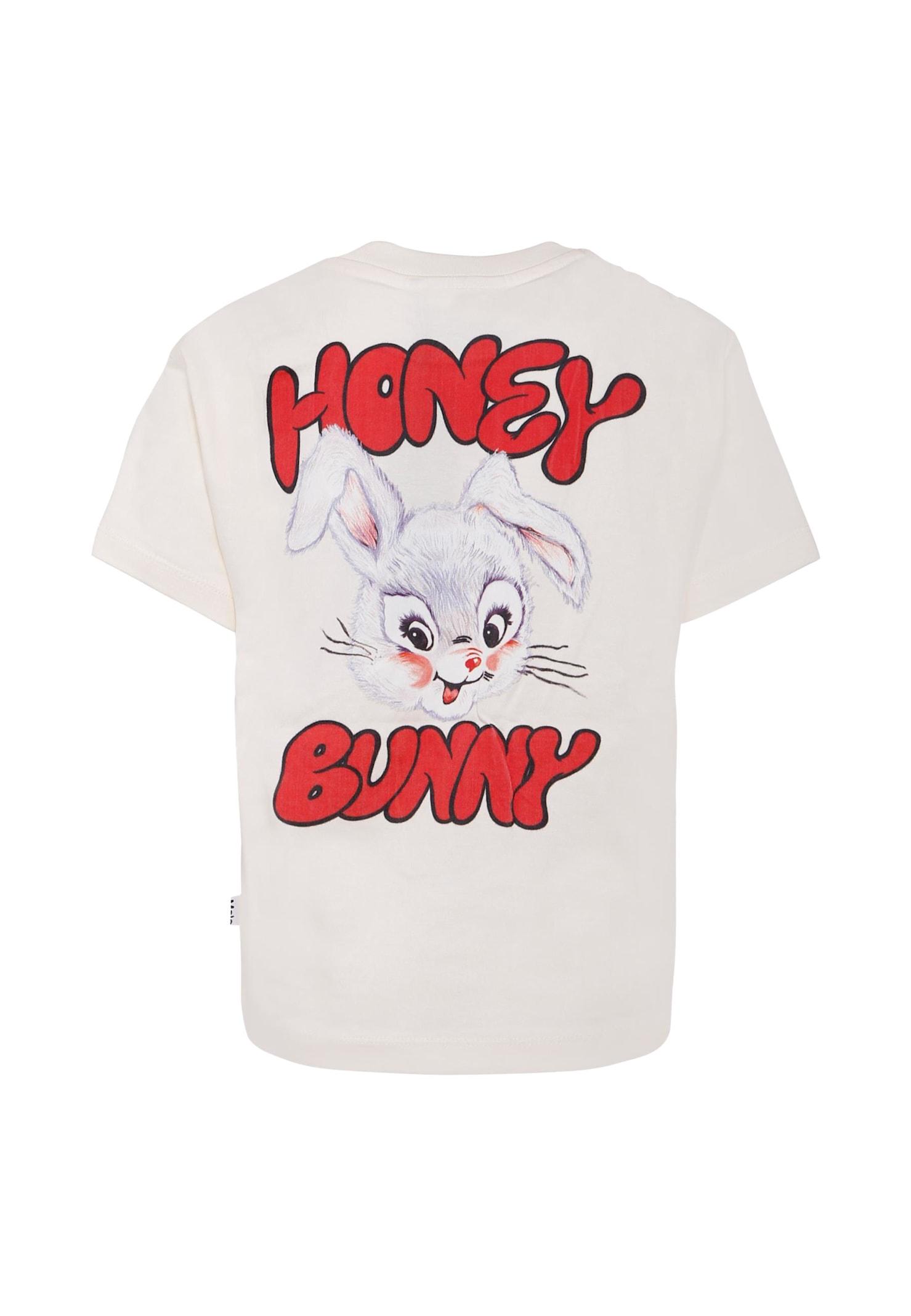 molo ivory t-shirt for girl with rabbit