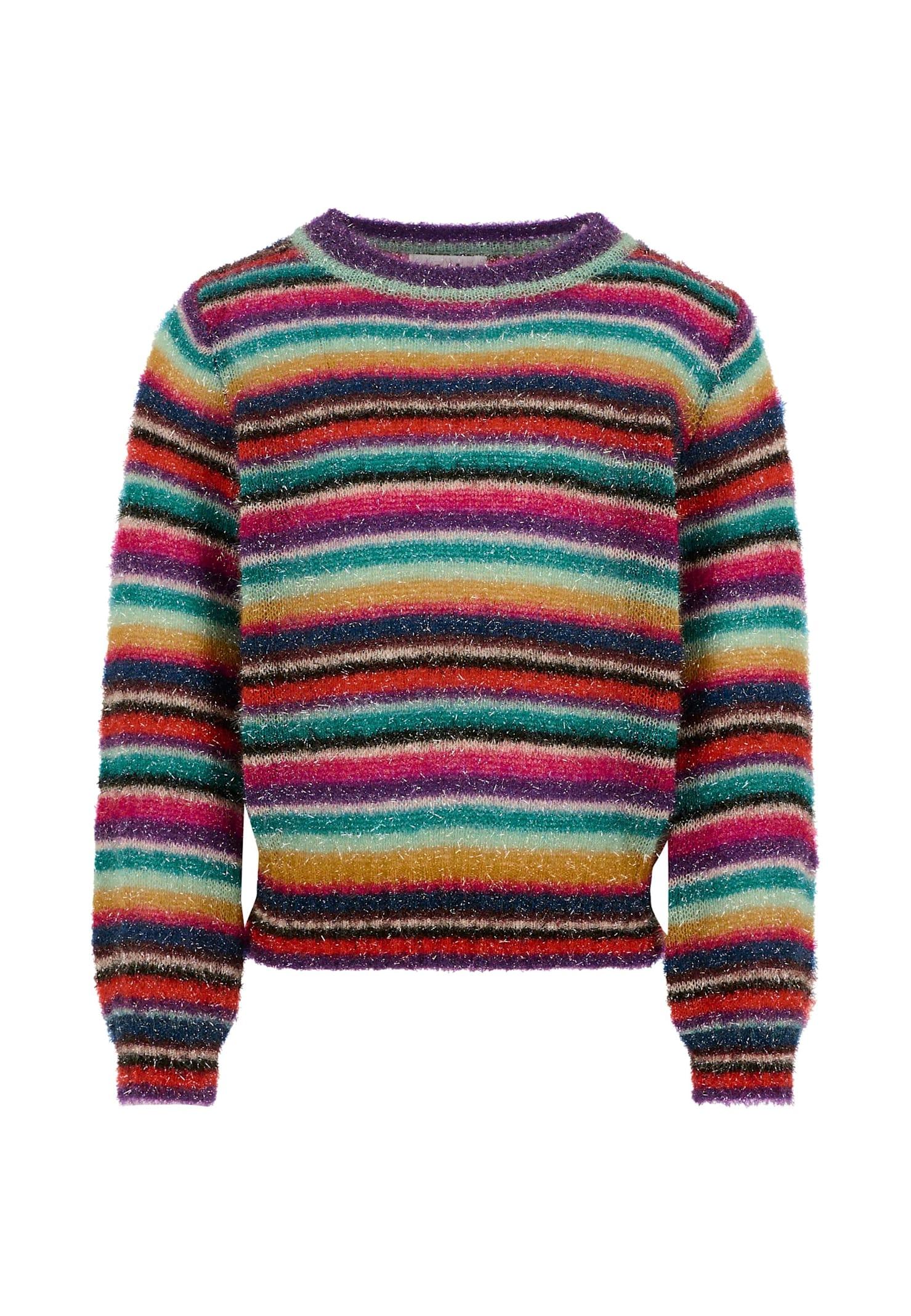 molo multicolor sweater for girl with logo