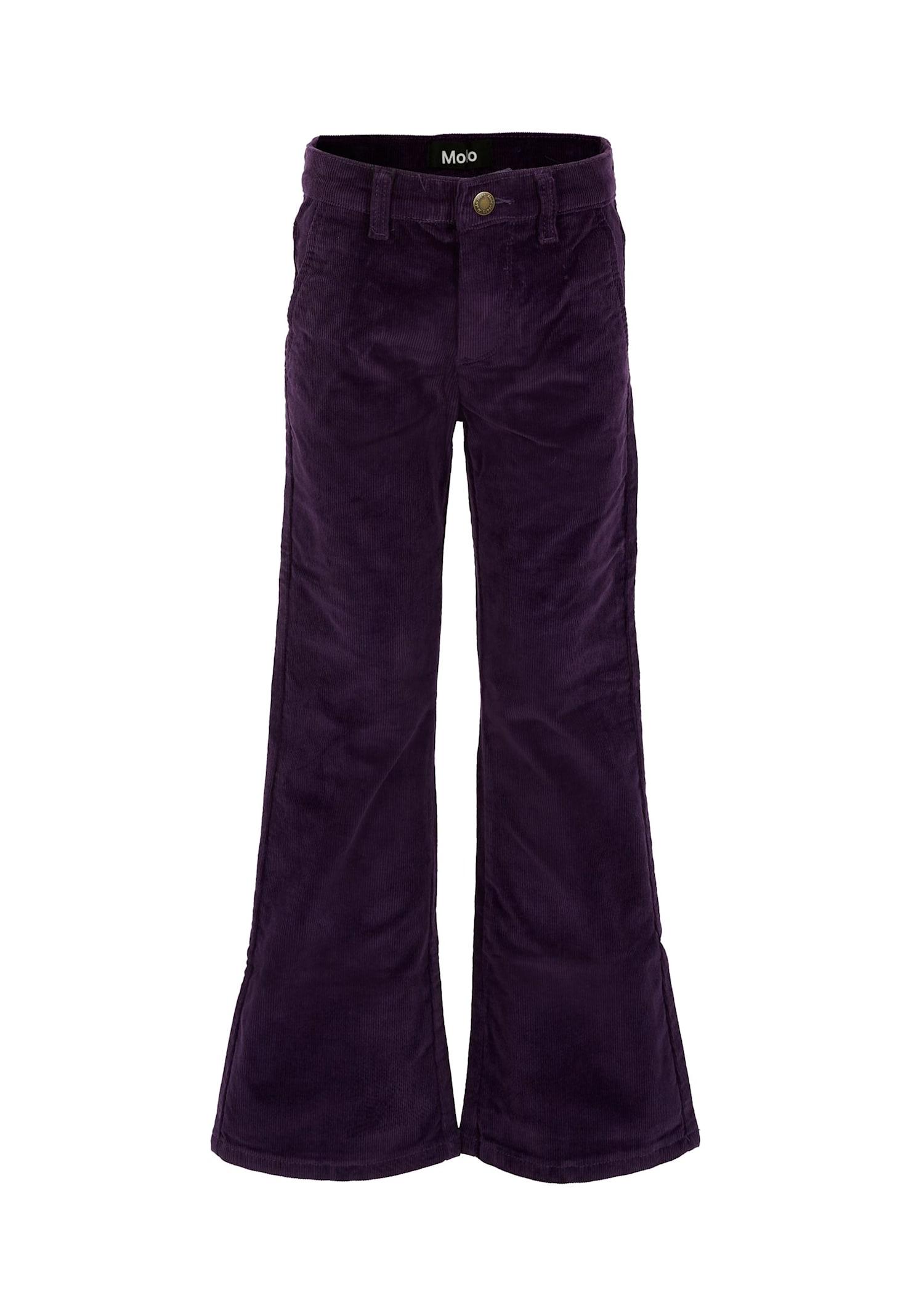 molo purple trousers for girl with logo