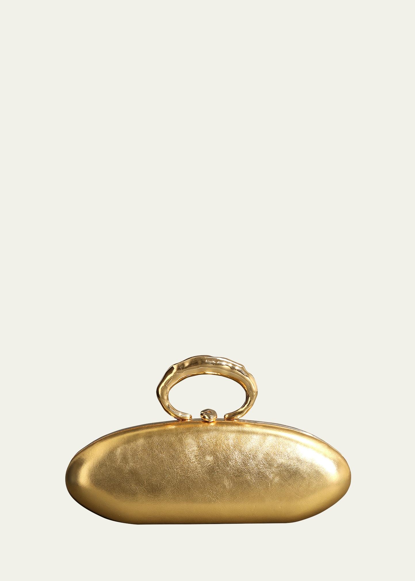 molten gold bullet minaudiere - gold